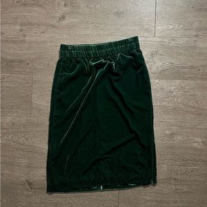 J Crew dark green velvet straight skirt - L
